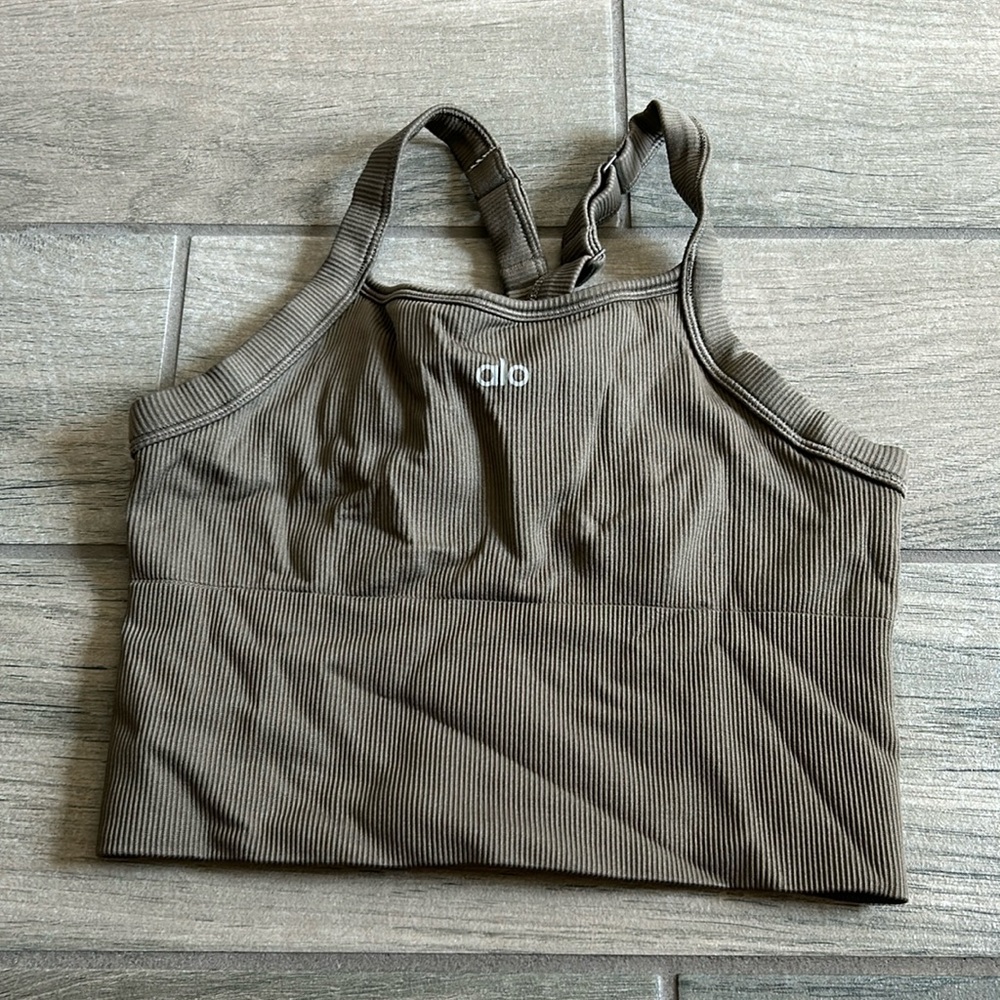 Alo Seamless Ribbed Favorite tank size small